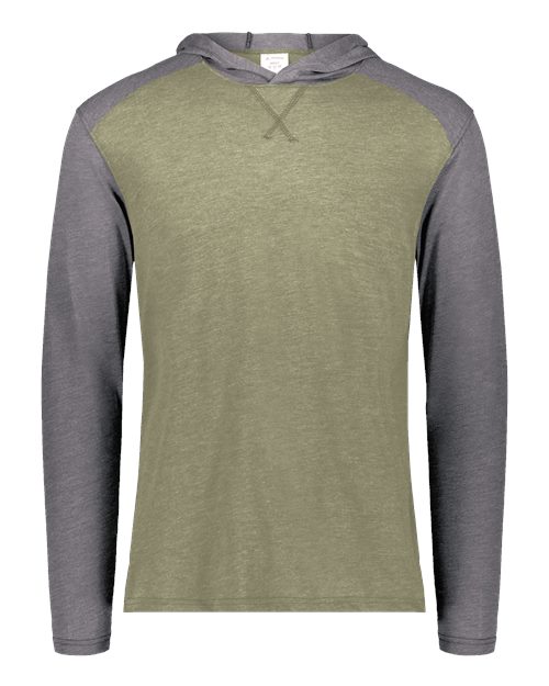 Unisex Gameday Vintage Hooded T-Shirt - Olive Heather/ Carbon Heather Front