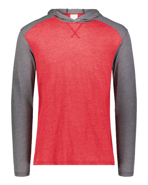 Unisex Gameday Vintage Hooded T-Shirt - Scarlet Heather/ Carbon Heather Front