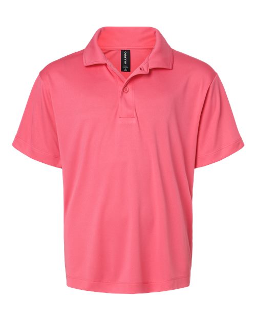 Youth Pro-Lock Performance Polo - Bright Pink Front