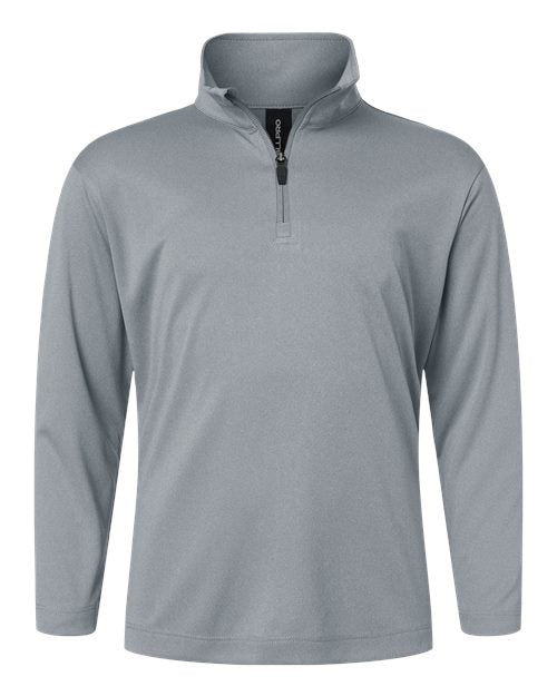 AllPro Youth Pro-Lock Performance Quarter-Zip Pullover - Heather Steel Front