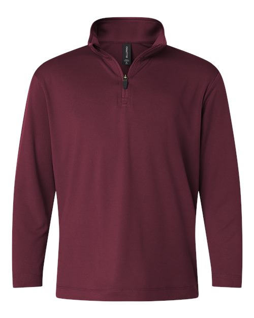 Youth Pro-Lock Performance Quarter-Zip Pullover - Maroon Front