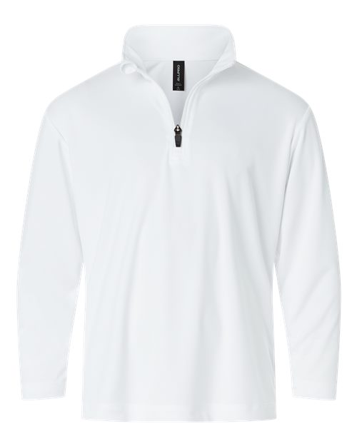 AllPro Youth Pro-Lock Performance Quarter-Zip Pullover - White Front