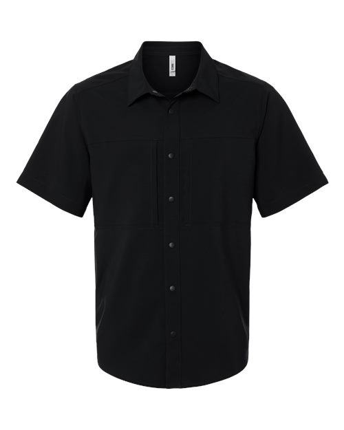 Men's UltraUVP Shoreline Short Sleeve Staff Shirt - Black Front
