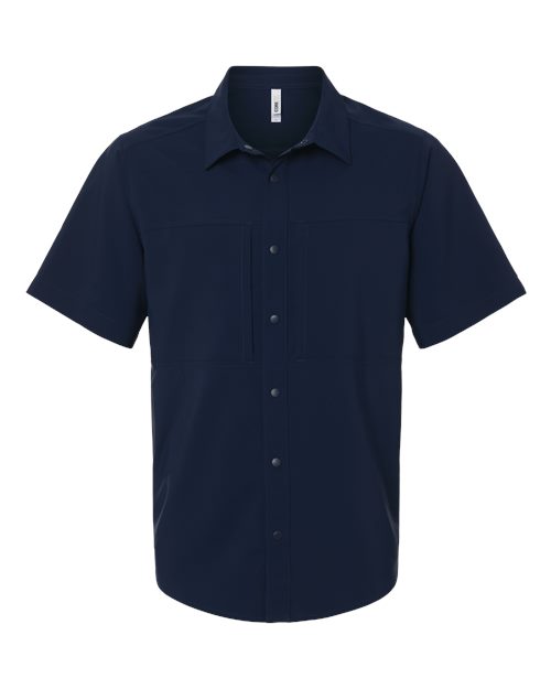 Men's UltraUVP Shoreline Short Sleeve Staff Shirt - Classic Navy Front
