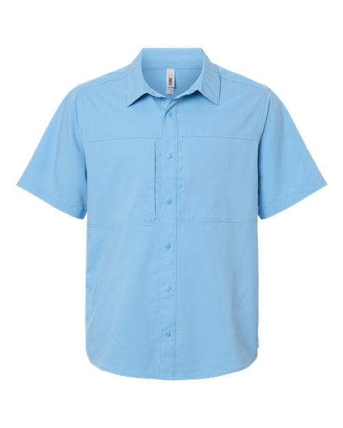 Men's UltraUVP Shoreline Short Sleeve Staff Shirt - Columbia Blue Front