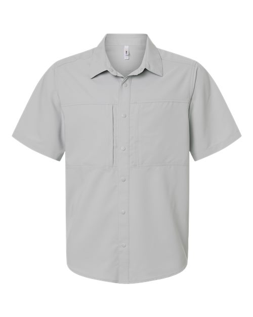 Men's UltraUVP Shoreline Short Sleeve Staff Shirt - Platinum Front