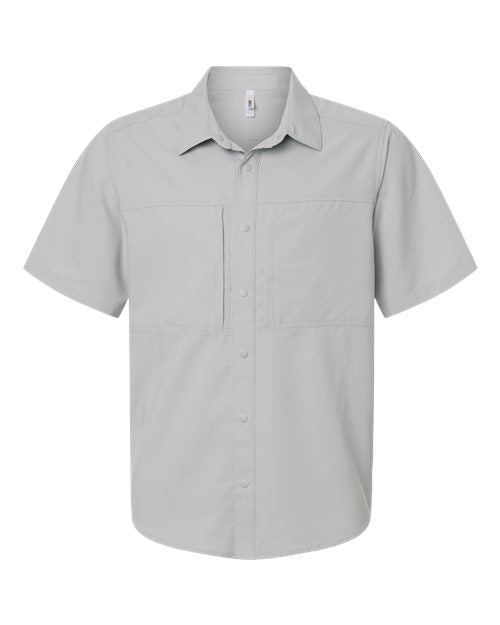 CORE365 Men's UltraUVP Shoreline Short Sleeve Staff Shirt - Platinum Front
