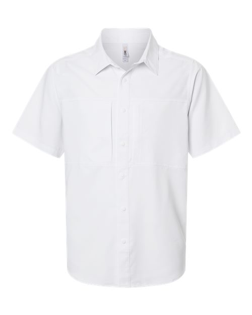 Men's UltraUVP Shoreline Short Sleeve Staff Shirt - White Front