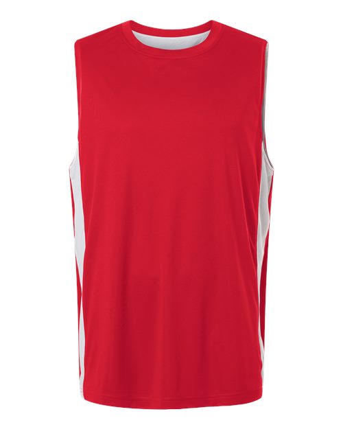 Unisex Zone Performance Reversible Jersey - Sport Red/ White Front
