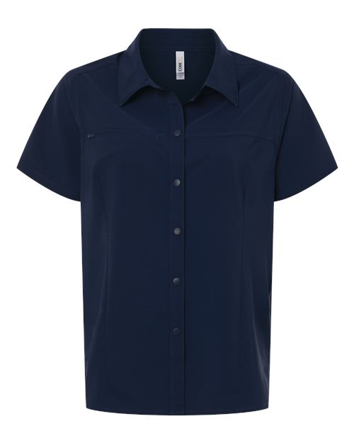 Women's UltraUVP Shoreline Short Sleeve Staff Shirt - Classic Navy Front