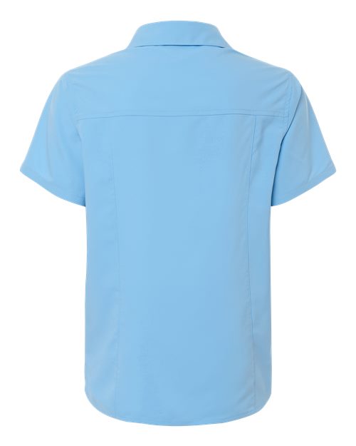 Women's UltraUVP Shoreline Short Sleeve Staff Shirt - Columbia Blue Back