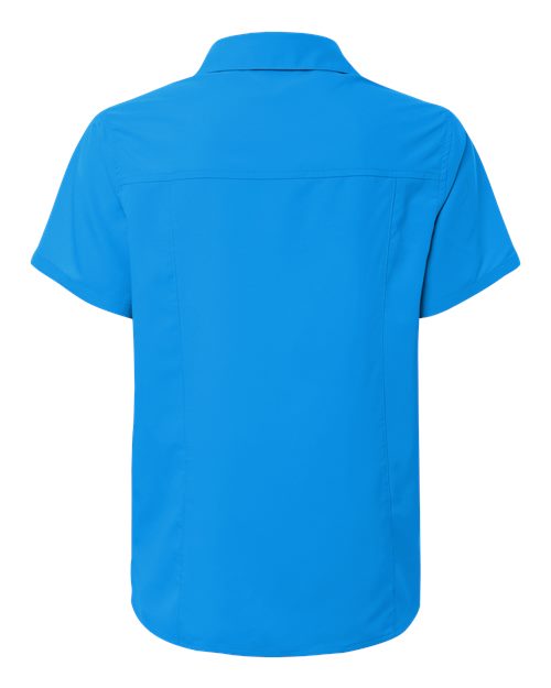 Women's UltraUVP Shoreline Short Sleeve Staff Shirt - Electric Blue Back