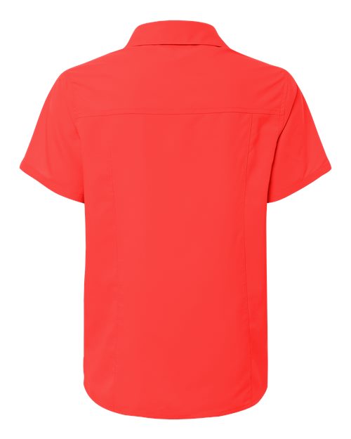 Women's UltraUVP Shoreline Short Sleeve Staff Shirt - Marina Red Back