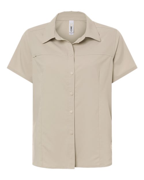 Women's UltraUVP Shoreline Short Sleeve Staff Shirt - Stone Front