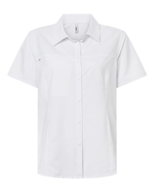 Women's UltraUVP Shoreline Short Sleeve Staff Shirt - White Front