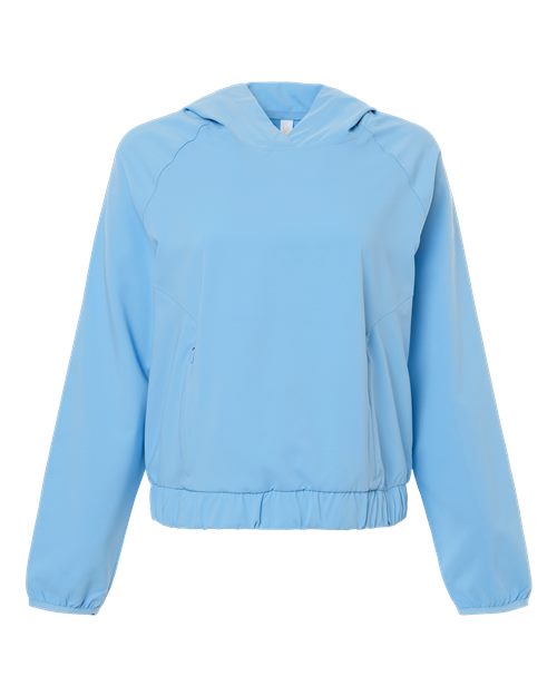 Women's UltraUVP Shoreline Long Sleeve Hooded Pullover - Columbia Blue Front