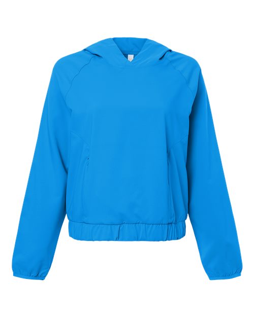 Women's UltraUVP Shoreline Long Sleeve Hooded Pullover - Electric Blue Front