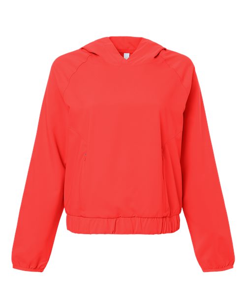 Women's UltraUVP Shoreline Long Sleeve Hooded Pullover - Marina Red Front