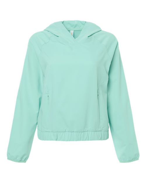 Women's UltraUVP Shoreline Long Sleeve Hooded Pullover - Sea Glass Front