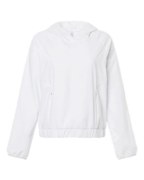 Women's UltraUVP Shoreline Long Sleeve Hooded Pullover - White Front