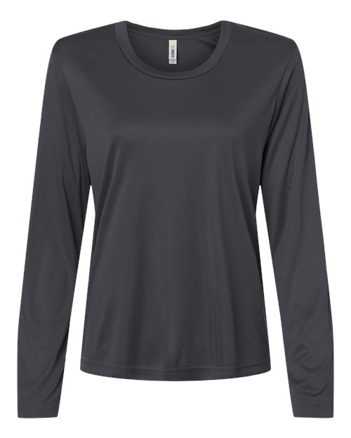 CORE365 Women's Capital Performance Long Sleeve T-Shirt - Carbon Front