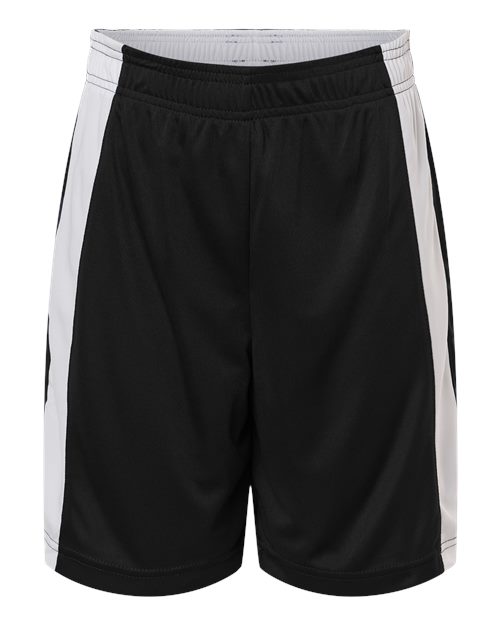 Youth Zone Performance Reversible Shorts - Black/ White Front