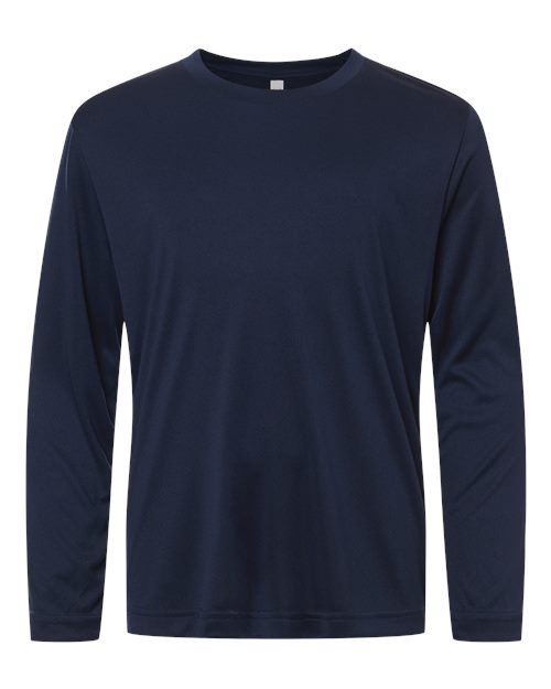 CORE365 Youth Capital Performance Long Sleeve T-Shirt - Classic Navy Front