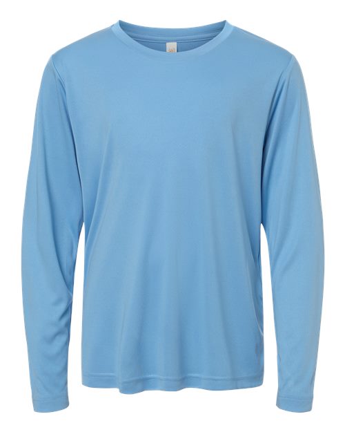 CORE365 Youth Capital Performance Long Sleeve T-Shirt - Columbia Blue Front