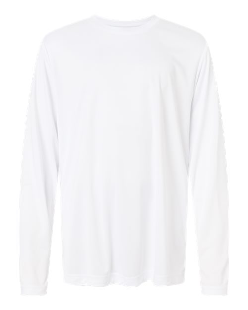 CORE365 Youth Capital Performance Long Sleeve T-Shirt - White Front