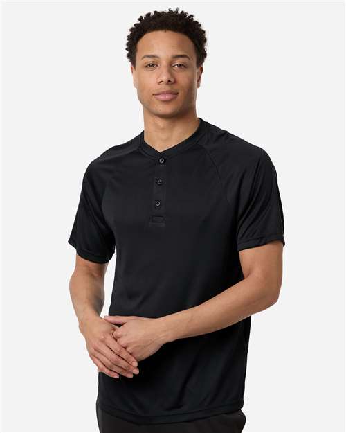 Team 365 Men's Zone Performance Henley - Model Front