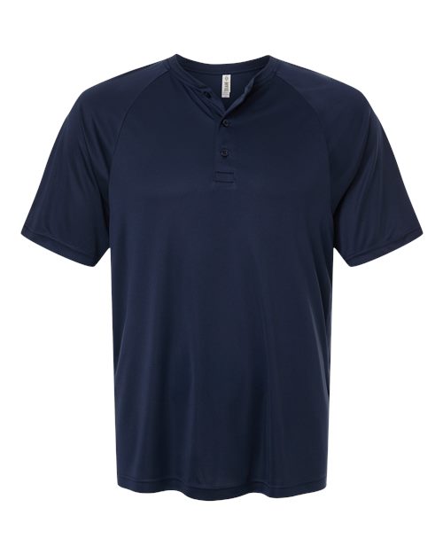 Men's Zone Performance Henley - Sport Dark Navy Front