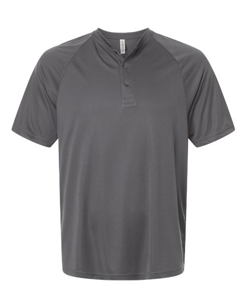 Men's Zone Performance Henley - Sport Graphite Front