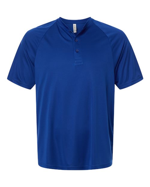 Men's Zone Performance Henley - Sport Royal Front
