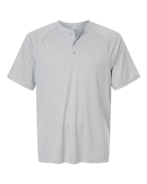 Men's Zone Performance Henley - Sport Silver Front