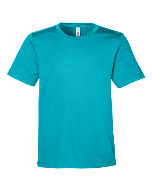 Youth Capital Performance T-Shirt - Clear Teal Front