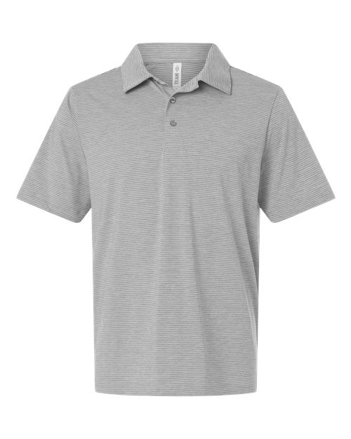 Men's Relay Heathered Stripe Polo - Athletic Heather/ White Front