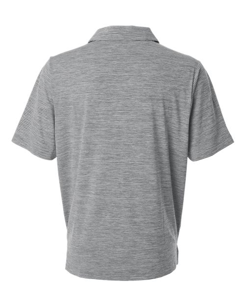 Men's Relay Heathered Stripe Polo - Black Heather/ White Back