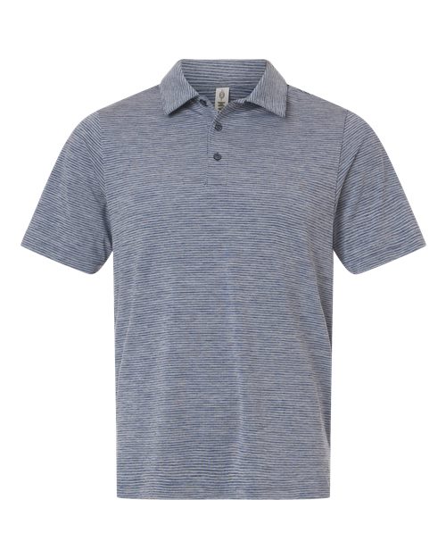 Men's Relay Heathered Stripe Polo - Sport Dark Navy Heather/ White Front