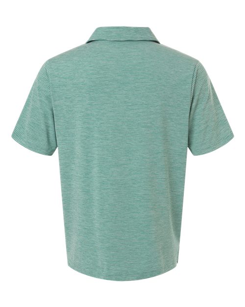 Men's Relay Heathered Stripe Polo - Sport Forest Heather/ White Back