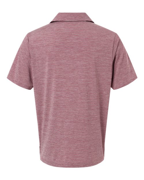 Men's Relay Heathered Stripe Polo - Sport Maroon Heather/ White Back