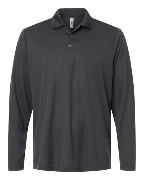 Men's Nova Performance Long Sleeve Pique Polo - Carbon Front