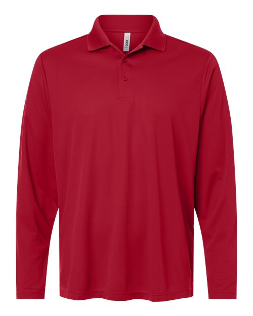 CORE365 Men's Nova Performance Long Sleeve Pique Polo - Classic Red Front