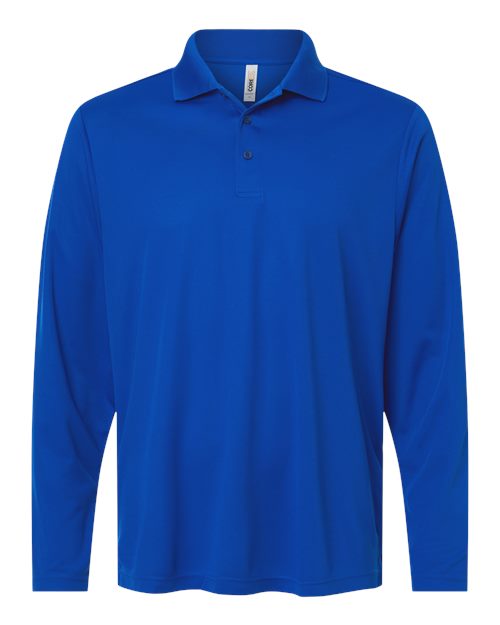 Men's Nova Performance Long Sleeve Pique Polo - True Royal Front