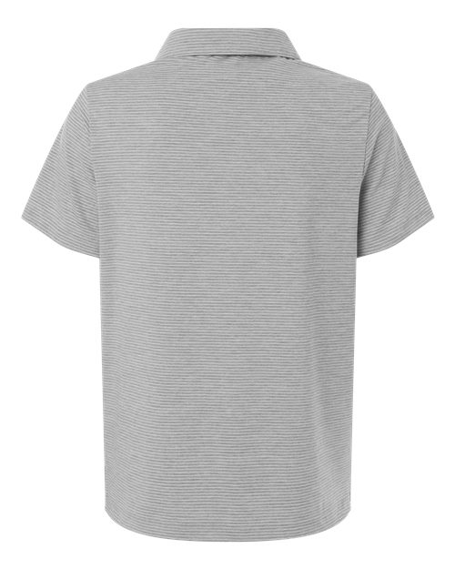 Women's Relay Heathered Stripe Polo - Athletic Heather/ White Back
