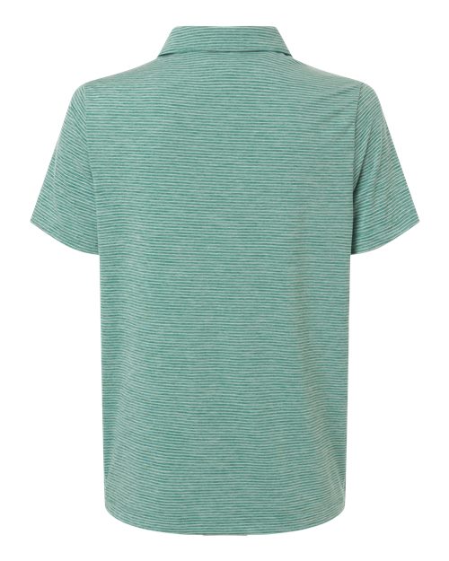 Women's Relay Heathered Stripe Polo - Sport Forest Heather/ White Back