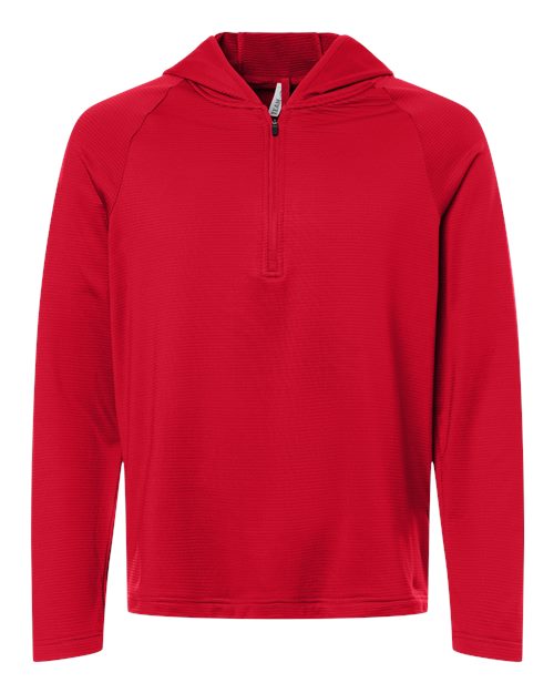 Men's Qualify Quarter-Zip Hooded Pullover - Sport Red Front