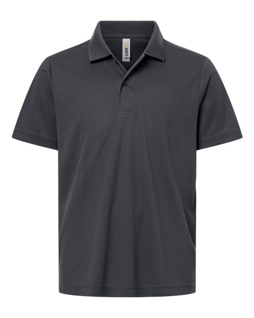CORE365 Youth Nova Performance Pique Polo - Carbon Front