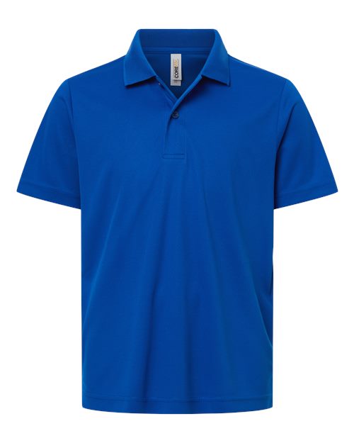 Youth Nova Performance Pique Polo - True Royal Front