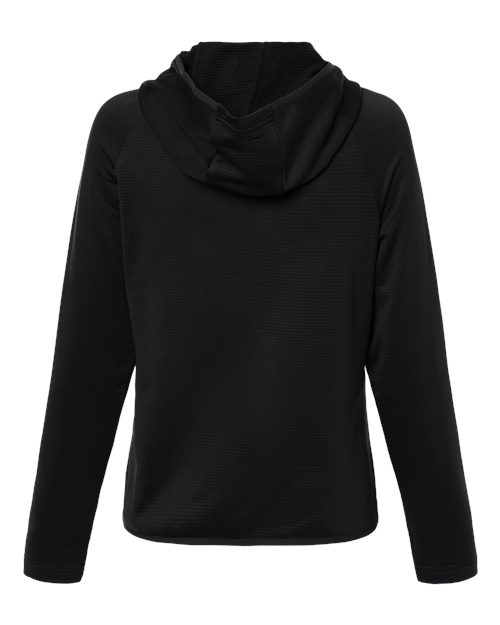 Women's Qualify Quarter-Zip Hooded Pullover - Black Back