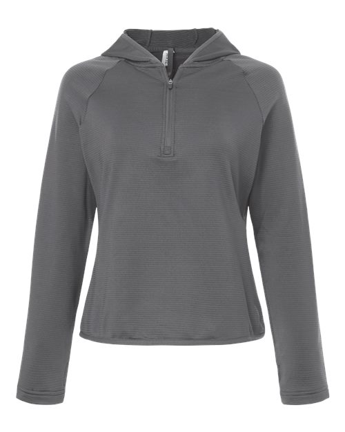 Women's Qualify Quarter-Zip Hooded Pullover - Sport Graphite Front